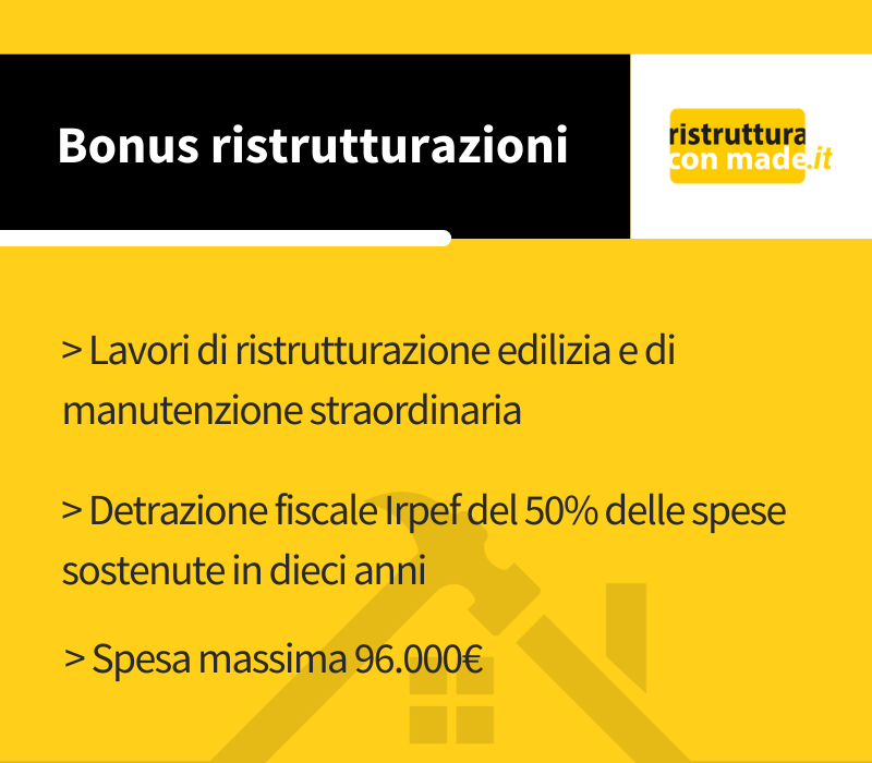 Bonus ristrutturazioni 2021