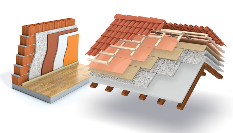 Stratificazione dei materiali per l'isolamento termico della casa