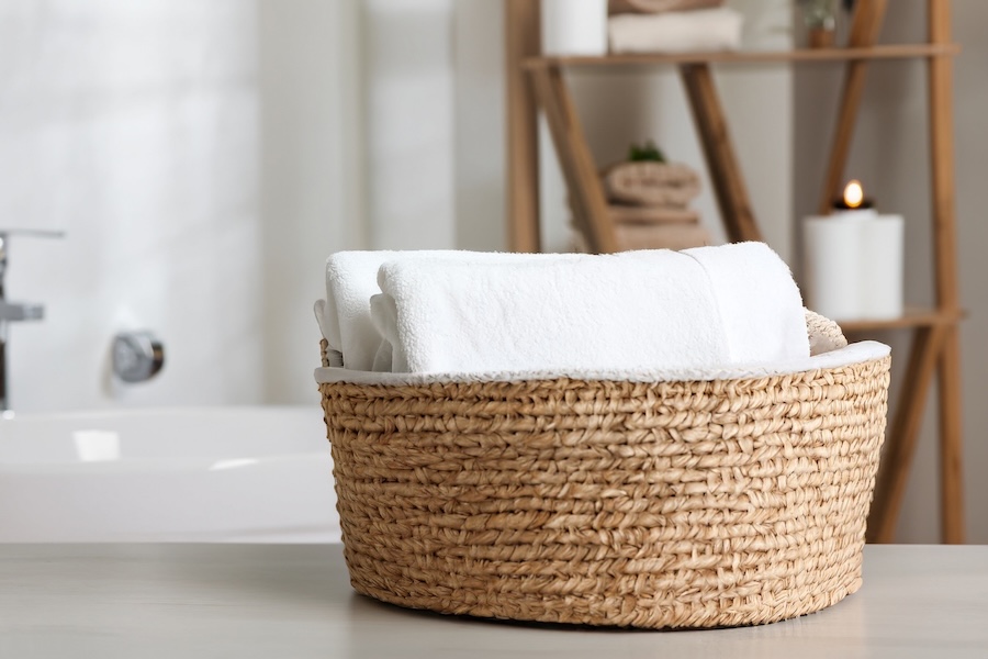 Cesti per riporre gli asciugamani in bagno